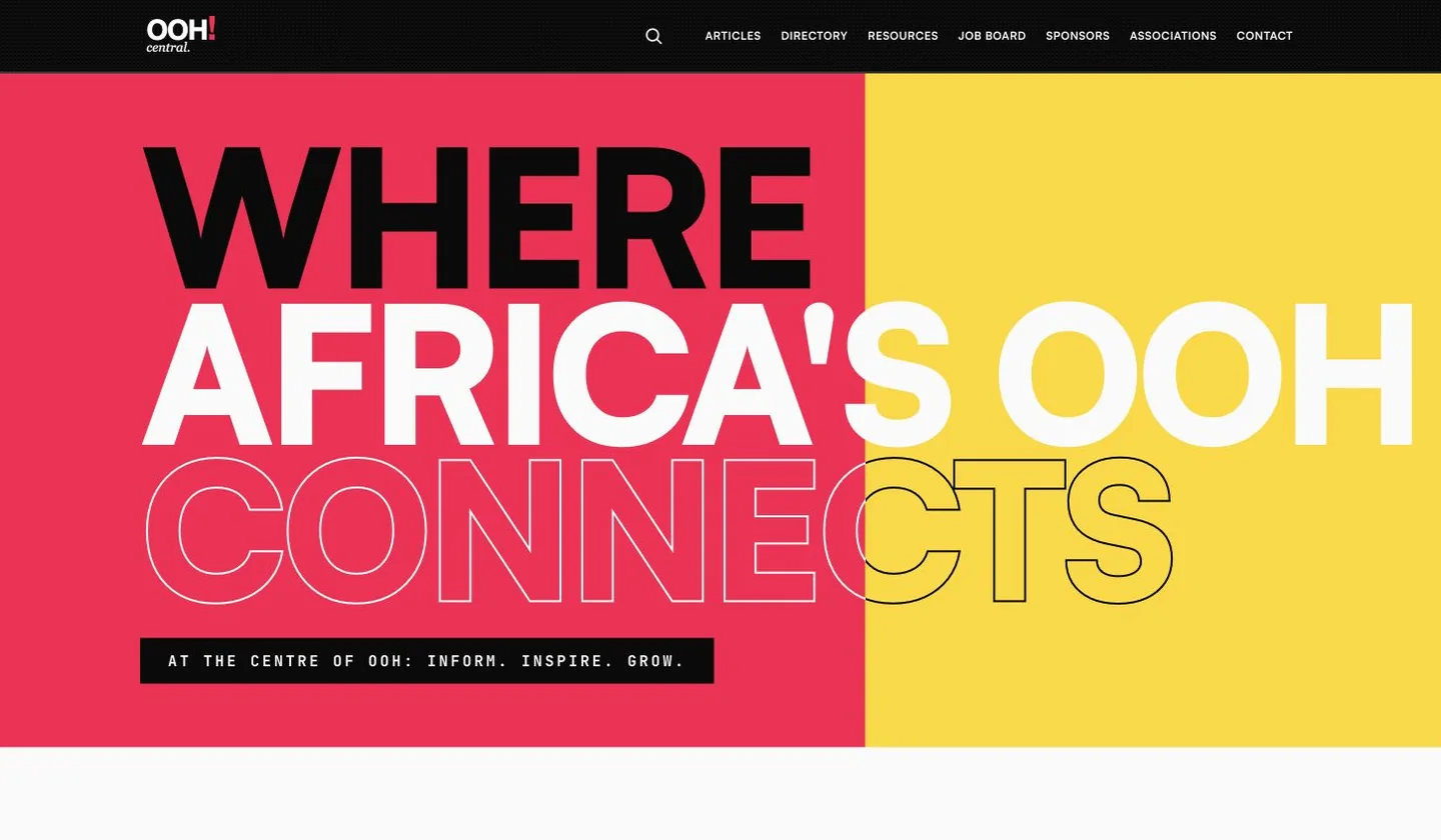 OOH Central website homepage